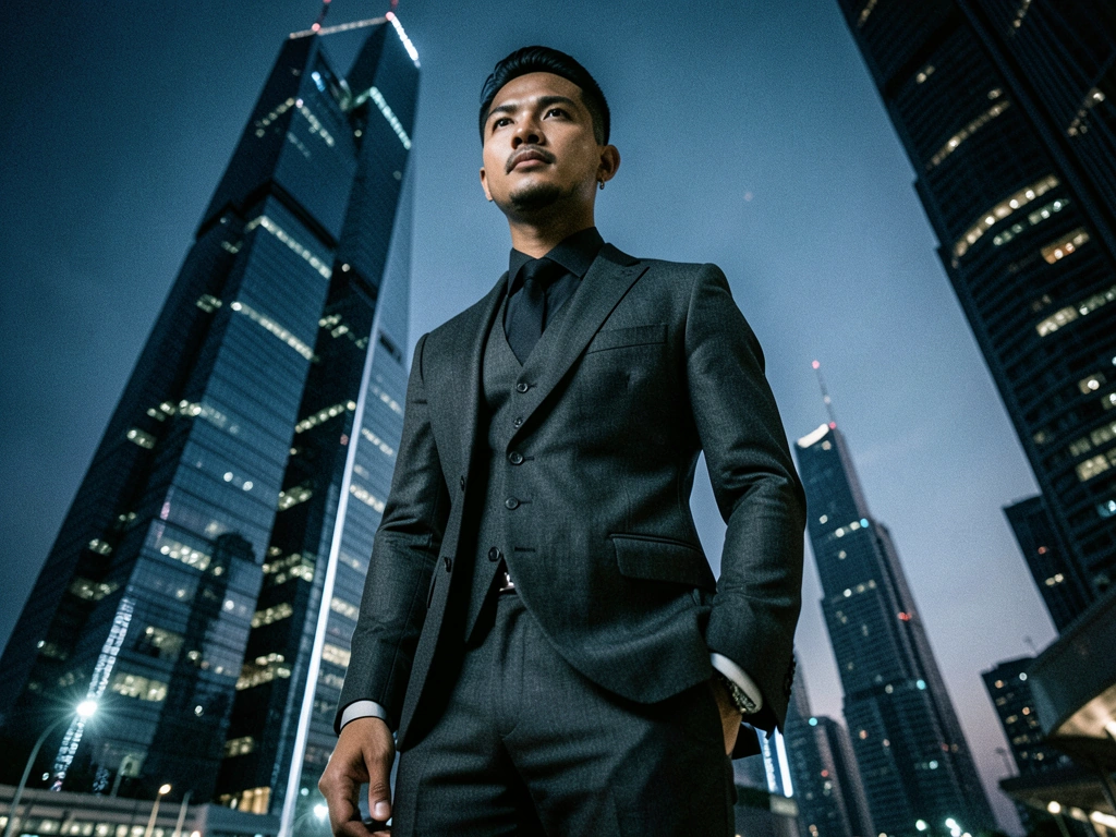 Modern gentleman in Jakarta skyline